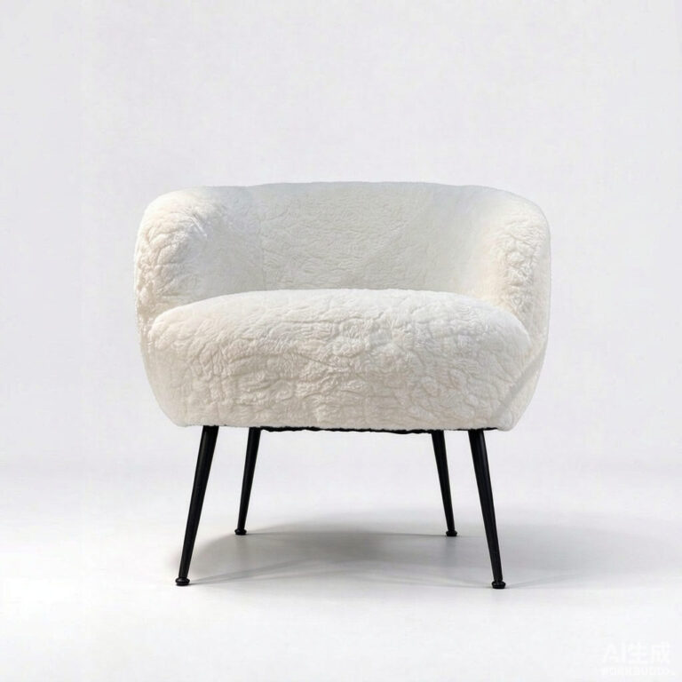 Armless Slipper Accent Chair – Woven Fabric Upholstered Chair with Walnut Wooden Frame - - 4