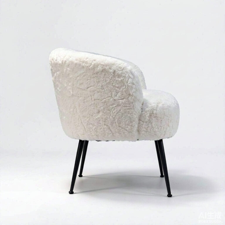 Armless Slipper Accent Chair – Woven Fabric Upholstered Chair with Walnut Wooden Frame - - 2