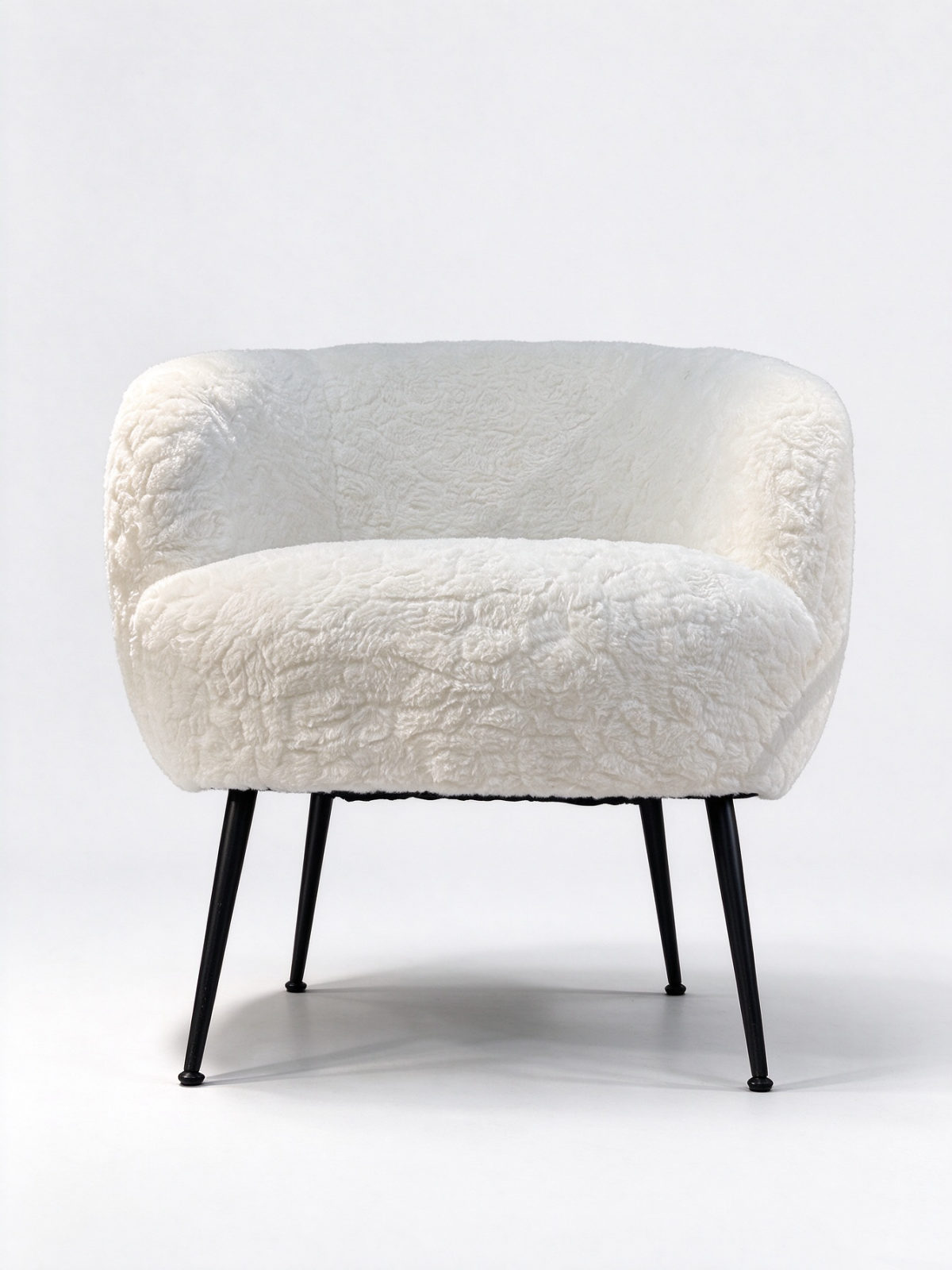 Armless Slipper Accent Chair – Woven Fabric Upholstered Chair with Walnut Wooden Frame - Dorishome