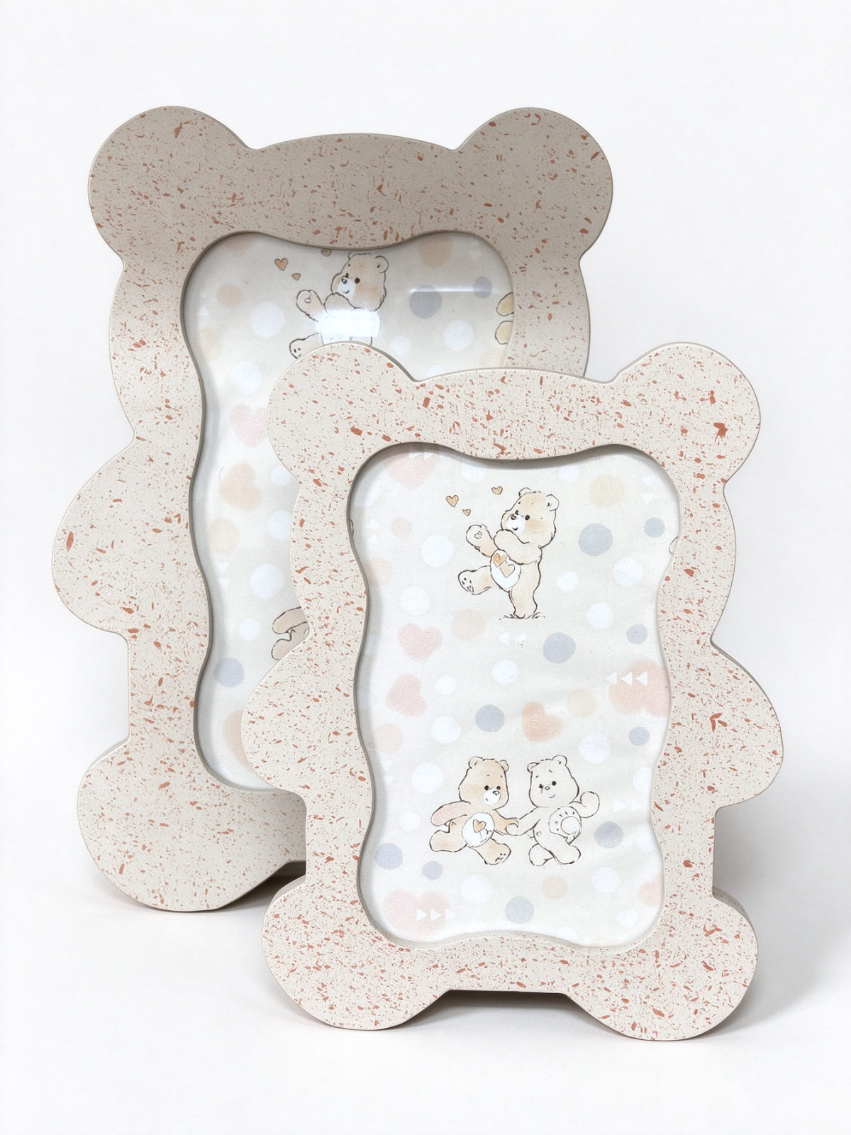 Bear-Shaped Speckled Resin Nursery Photo Frame Set - Dorishome