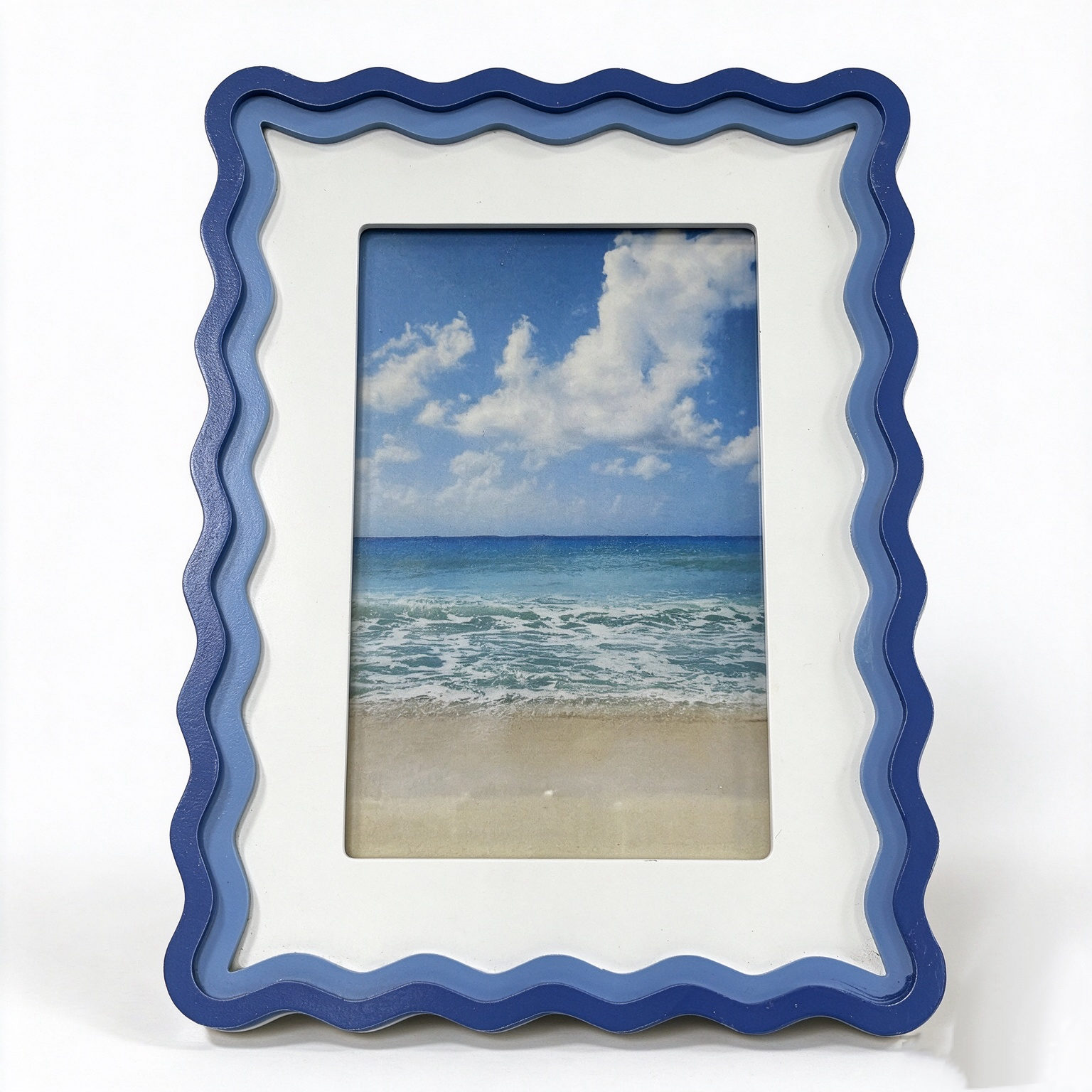 Blue Layered Wavy Resin Tabletop Photo Frame - Dorishome
