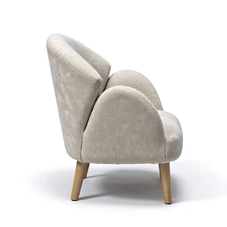 Boucle Slipper Accent Chair – Armless Upholstered Chair with Tapered Wooden Legs - - 2