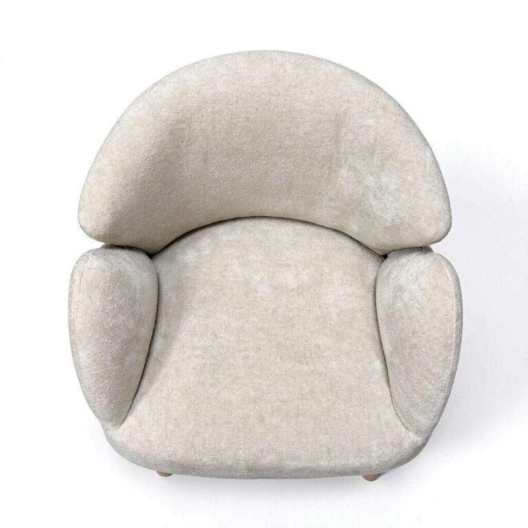 Boucle Slipper Accent Chair – Armless Upholstered Chair with Tapered Wooden Legs - - 3