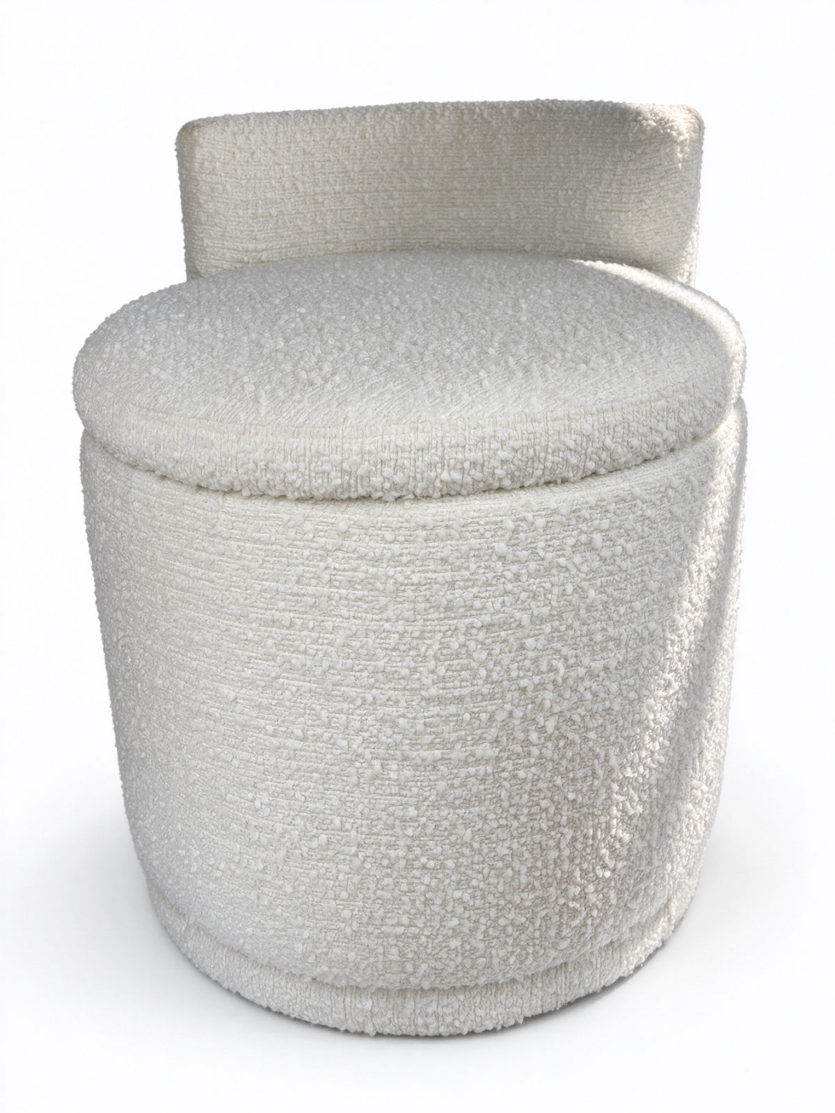 Channel Stitched Boucle Armchair – Upholstered Chair with Black Cross Metal Base - Dorishome