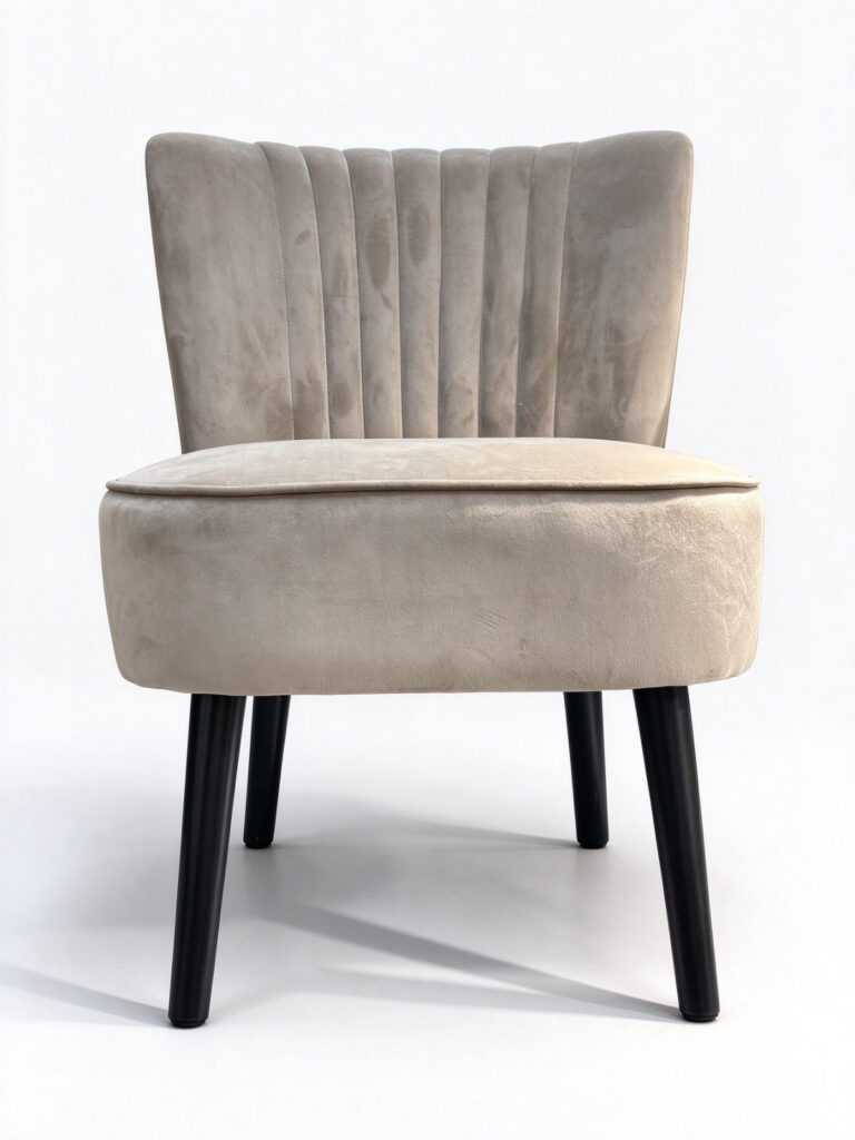 Channel Tufted Velvet Slipper Chair