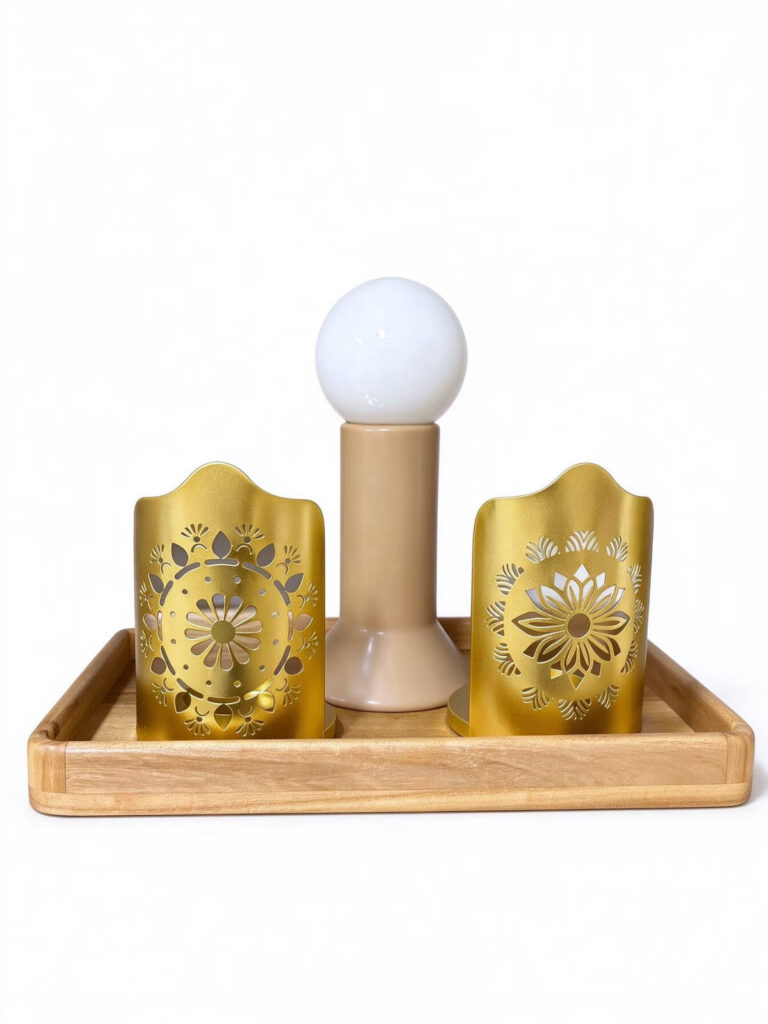 Gold Metal Floral Bookends