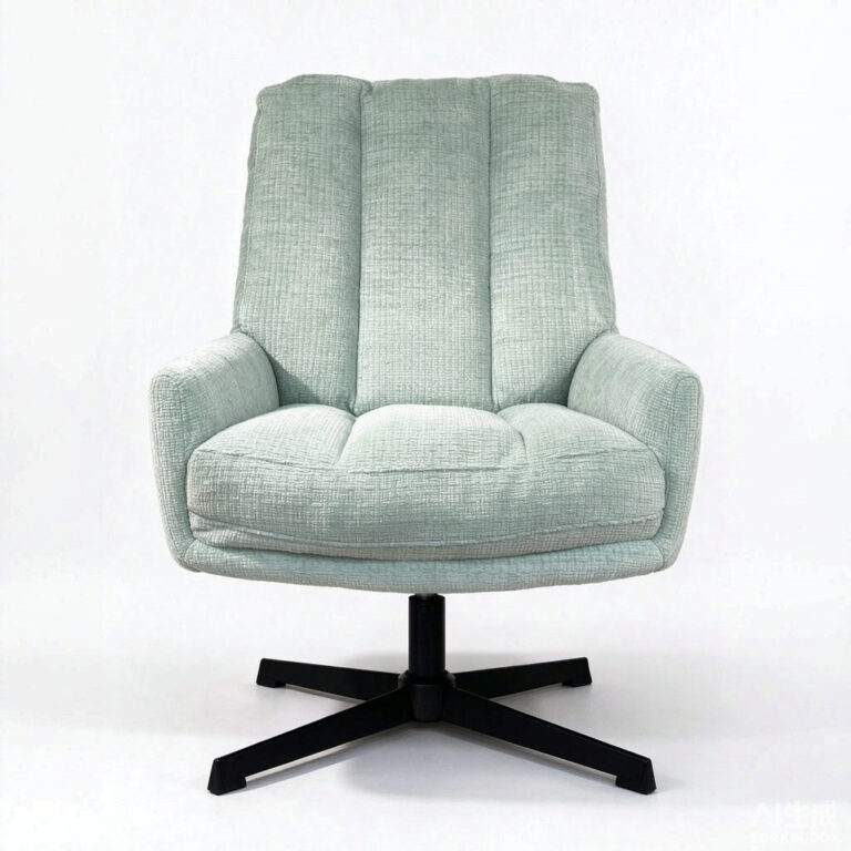 Open Back Boucle Armchair – Sculptural Upholstered Accent Chair for Living Room - front view