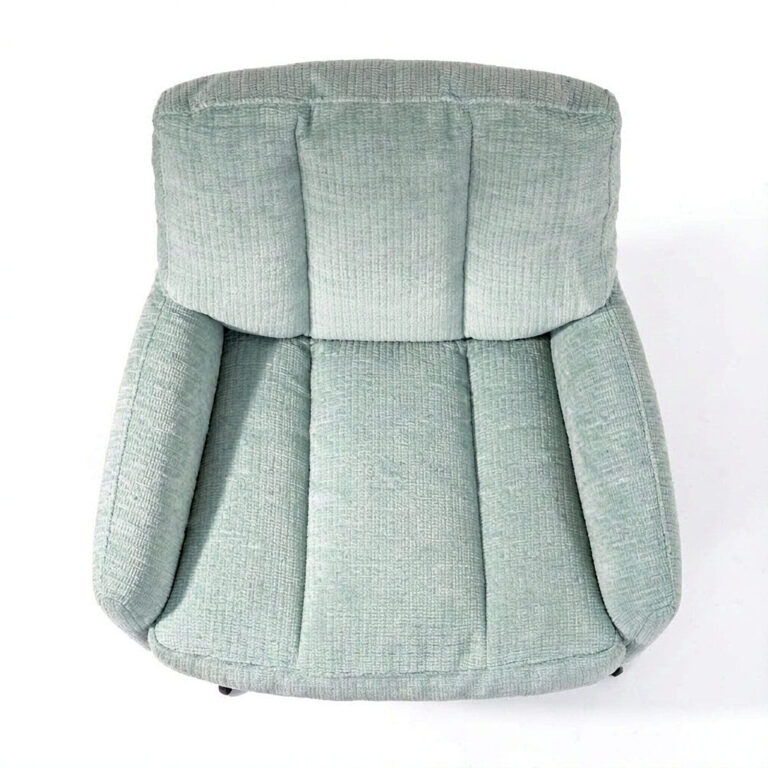 Open Back Boucle Armchair – Sculptural Upholstered Accent Chair for Living Room - top view