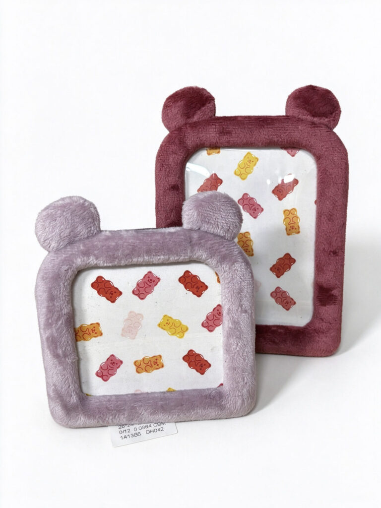 Plush Faux Fur Bear Ear Kids Photo Frame Set