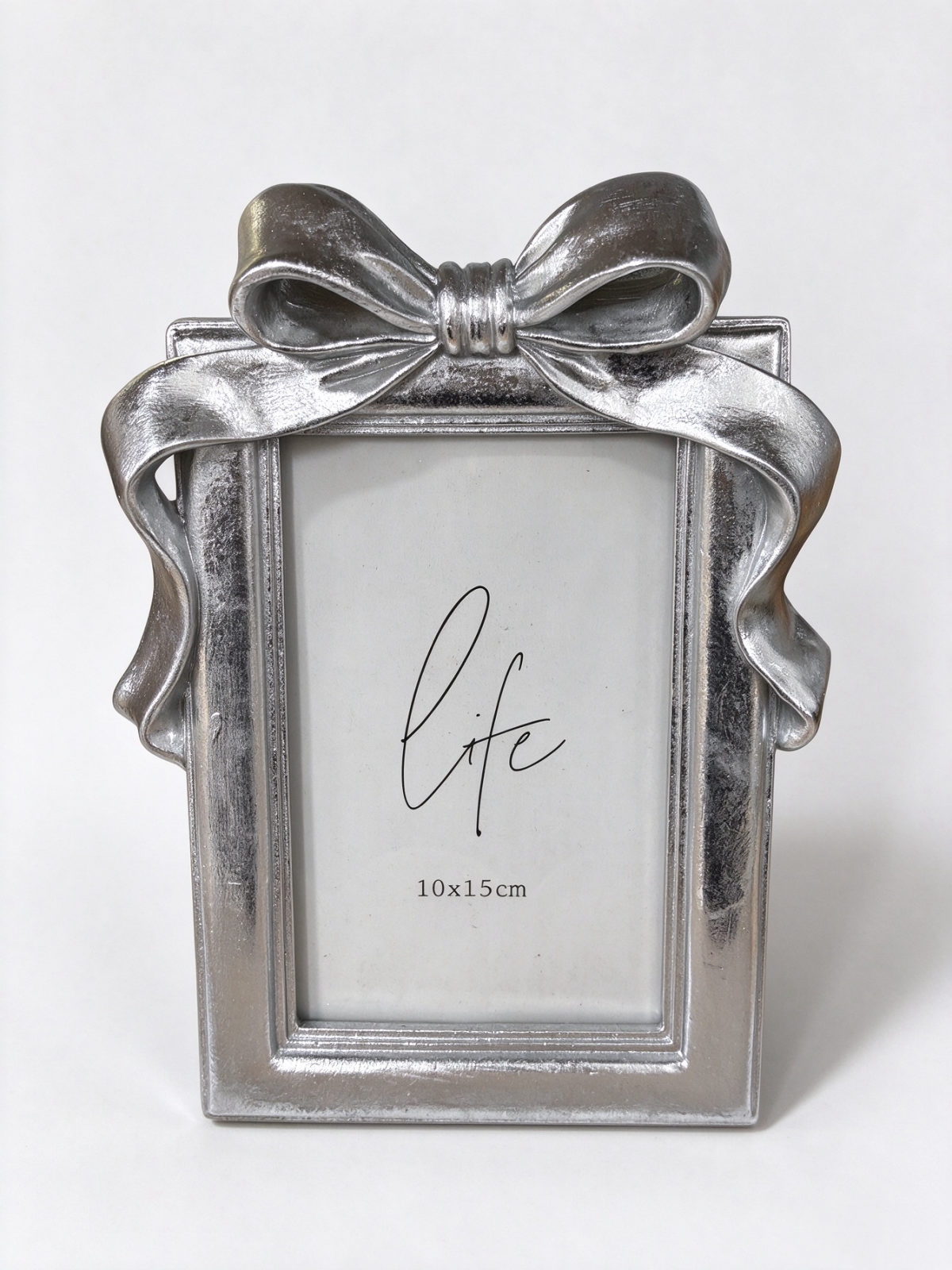 Rectangular Silver Bow Resin Tabletop Photo Frame - Dorishome