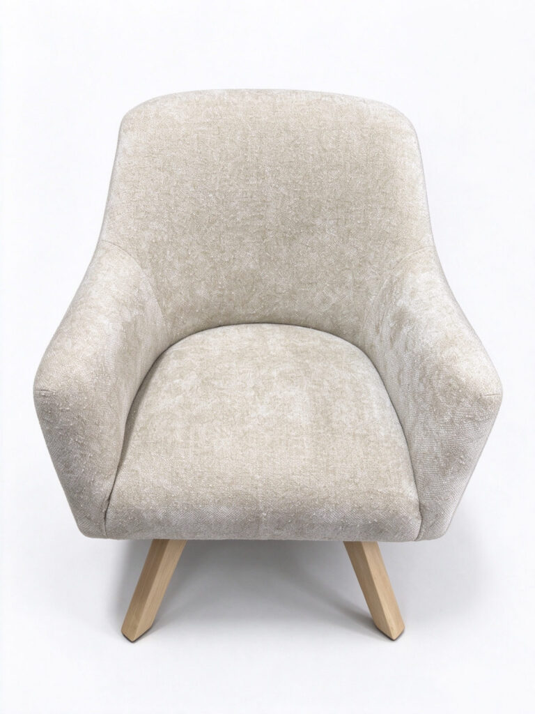 Round Back Chenille Armchair