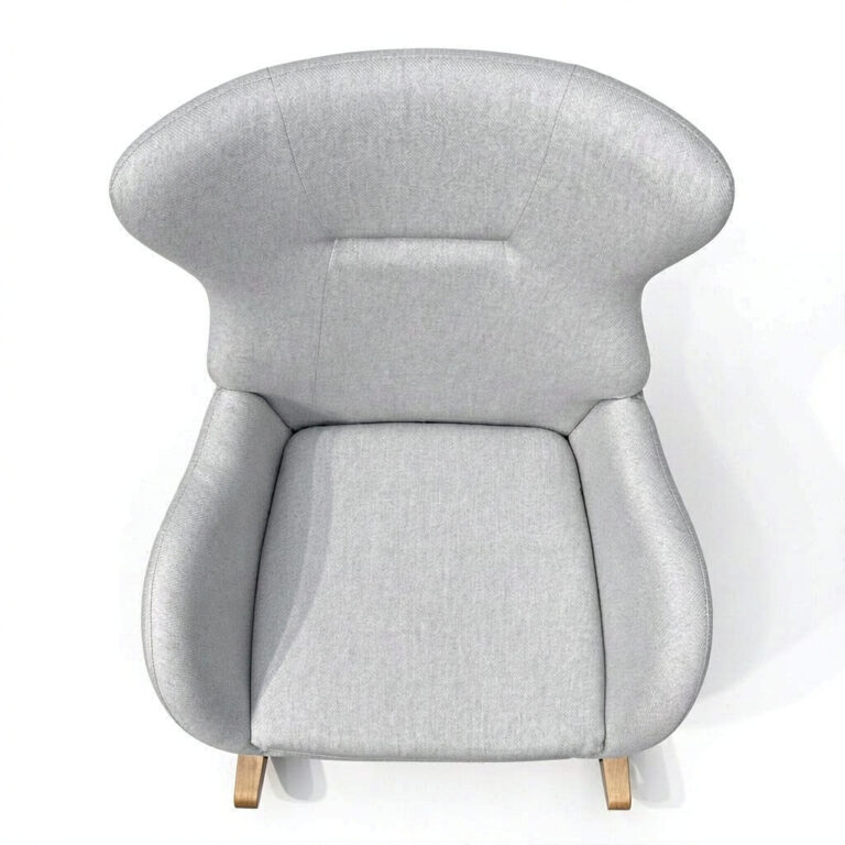 Round Storage Ottoman Bench – Boucle Upholstered Seat with Low Backrest - - 3