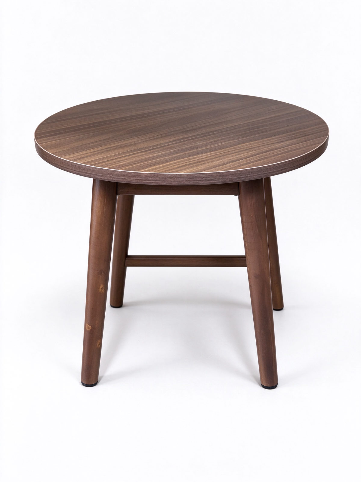 Round Wooden Side Table with Tapered Legs – Walnut Finish Sofa End Table for Living Room | dorishome - Dorishome