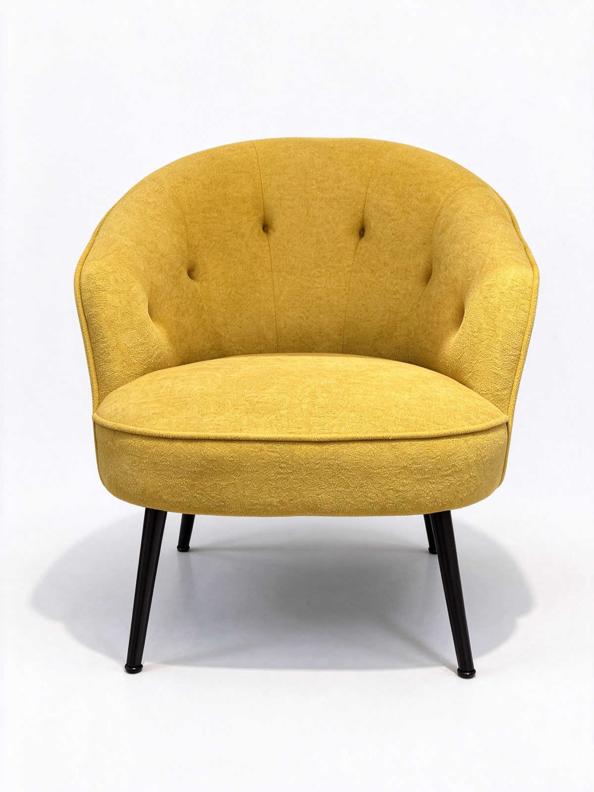 Tufted Armless Accent Chair – Upholstered Lounge Chair with Black Metal Sled Base - Dorishome
