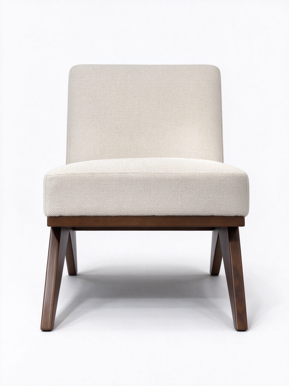 Tufted Velvet Lounge Chair – Armless Upholstered Accent Chair with Black Sled Base - Dorishome