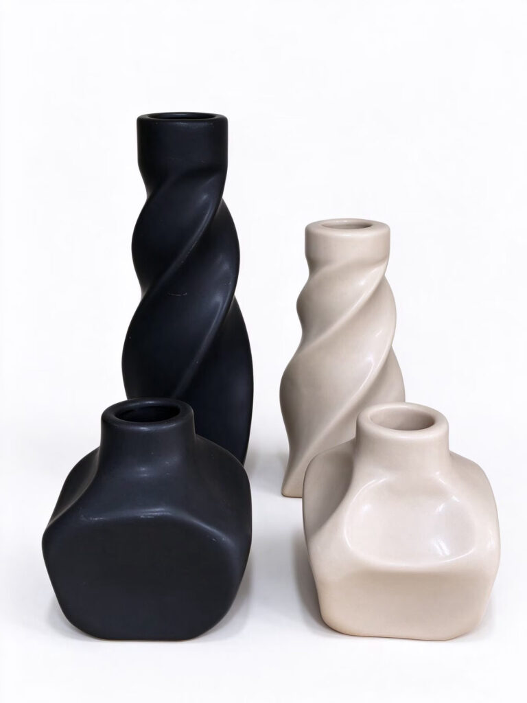 Twist and Facet Vase Set