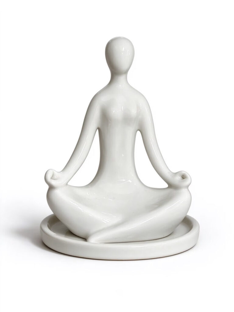 White Yoga Meditation Figurine