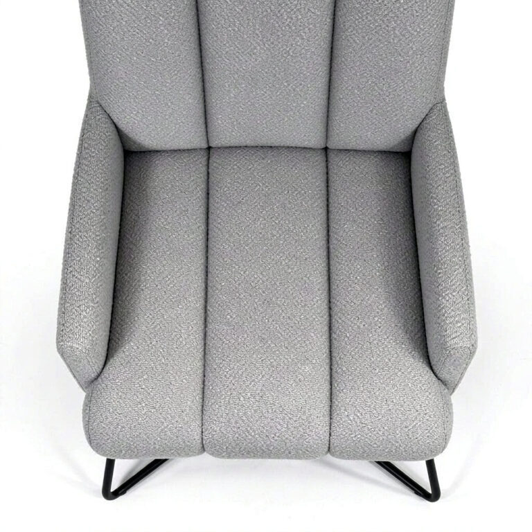 Wingback Rocking Chair – Upholstered Fabric Rocker with Wooden Rocking Base - - 3